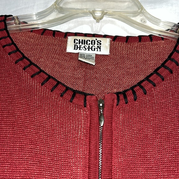Chico’s design women’s zipper sweater cardigan southwestern design size 3 - Picture 2 of 14